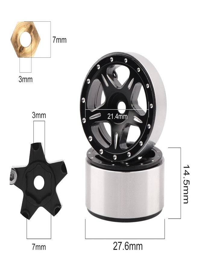 AIMROCK 1.0 Beadlock Wheels w/Brass 7mm Hex Wheel Hubs for Axial SCX24 FCX24 TRX4M 1/24 1/18 RC Crawler Upgrade Parts (Type 2) - Image 2