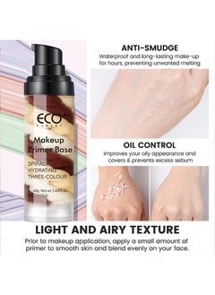 ECO Three-in-one primer for makeup application, concealer, invisible pores, no powder sticking, moisturizing, brightens skin tone  - Image 1
