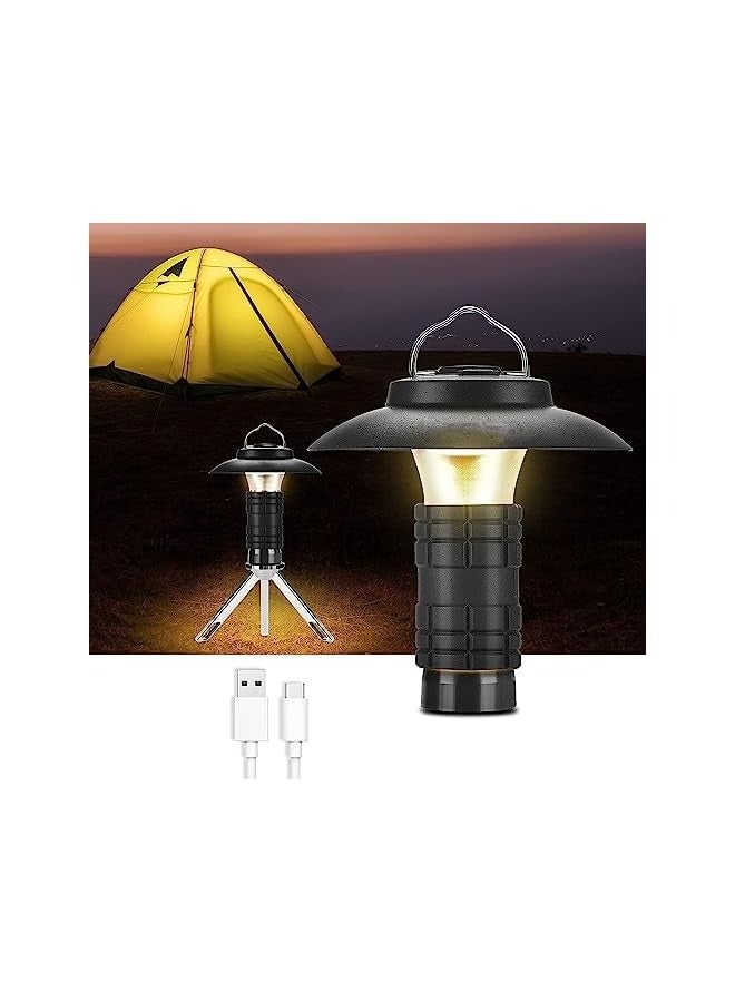 إيروريكس فانوس تخييم LED معلق، ضوء خيمة عتيق مع خطاف مشبك قابل لإعادة الشحن، مصباح طوارئ محمول مقاوم للماء للاستخدام في الهواء الطلق للمنزل والمشي لمسافات طويلة وانقطاع التيار الكهربائي - Image 1