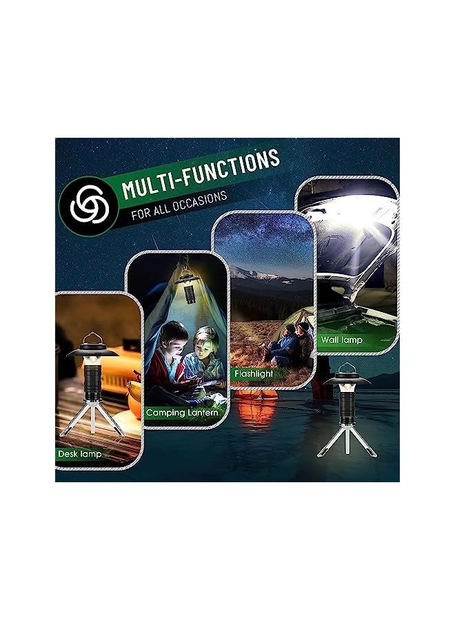 إيروريكس فانوس تخييم LED معلق، ضوء خيمة عتيق مع خطاف مشبك قابل لإعادة الشحن، مصباح طوارئ محمول مقاوم للماء للاستخدام في الهواء الطلق للمنزل والمشي لمسافات طويلة وانقطاع التيار الكهربائي - Image 2