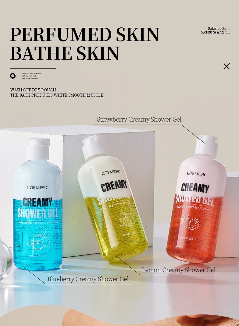 Kormesic Blueberry Milk Foam Body Wash 290ml - Sweet & Nourishing - Image 3