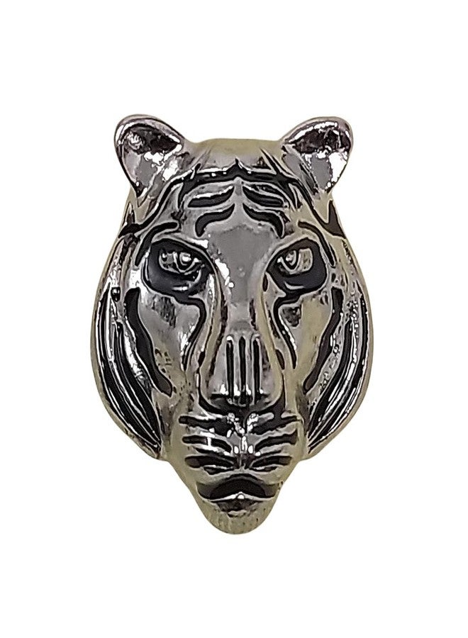 بروش فضي على شكل وجه نمر - Image 1