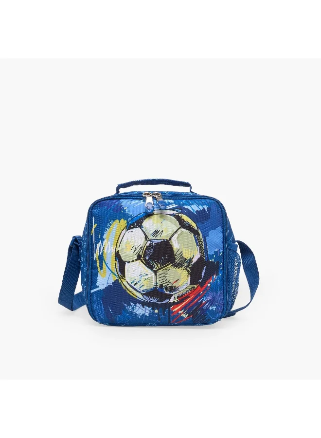 St.right Lunch Bag-Match Ball-1 Cmprt- (Polyester) Blue \ 21X11X22
