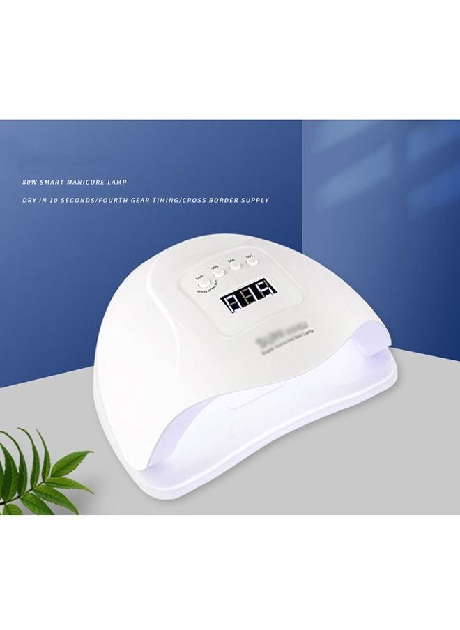 Arabest - Professional 80W UV LED Gel Nail Polish Dryer Curing Light with 4 Timer Settings Automatic Sensor for Fingernails Toenails White - Image 1