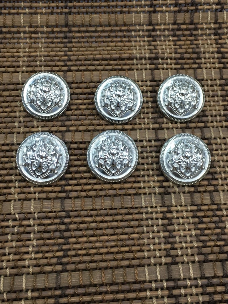 Karan Tuhafiye Karan Haberdashery Trench Coat and Blazer Jacket Button Set Silver - Image 1