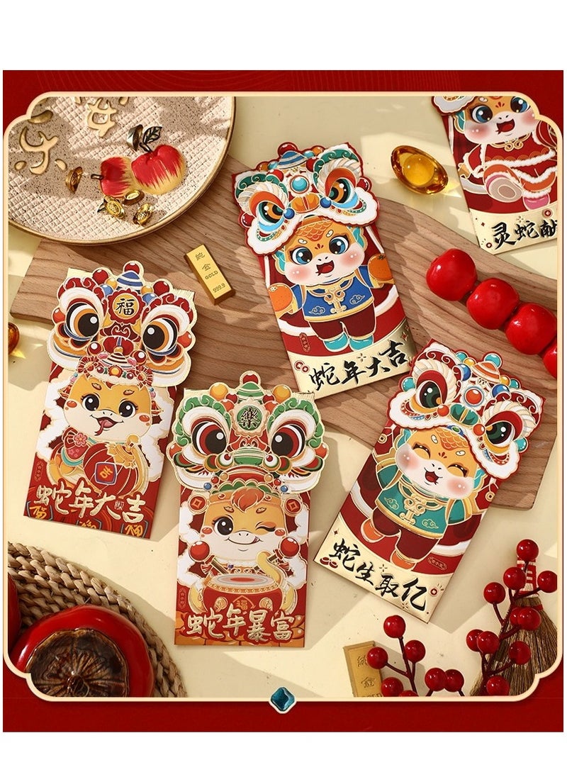 Beauenty 2025 Year of the Snake Red Envelope New Year Red Envelope Envelope Money Decoration Envelope Chinese Red Envelope Paper Money Red Envelope Dragon Year Red Envelope Cartoon, 12pcs  - Image 2