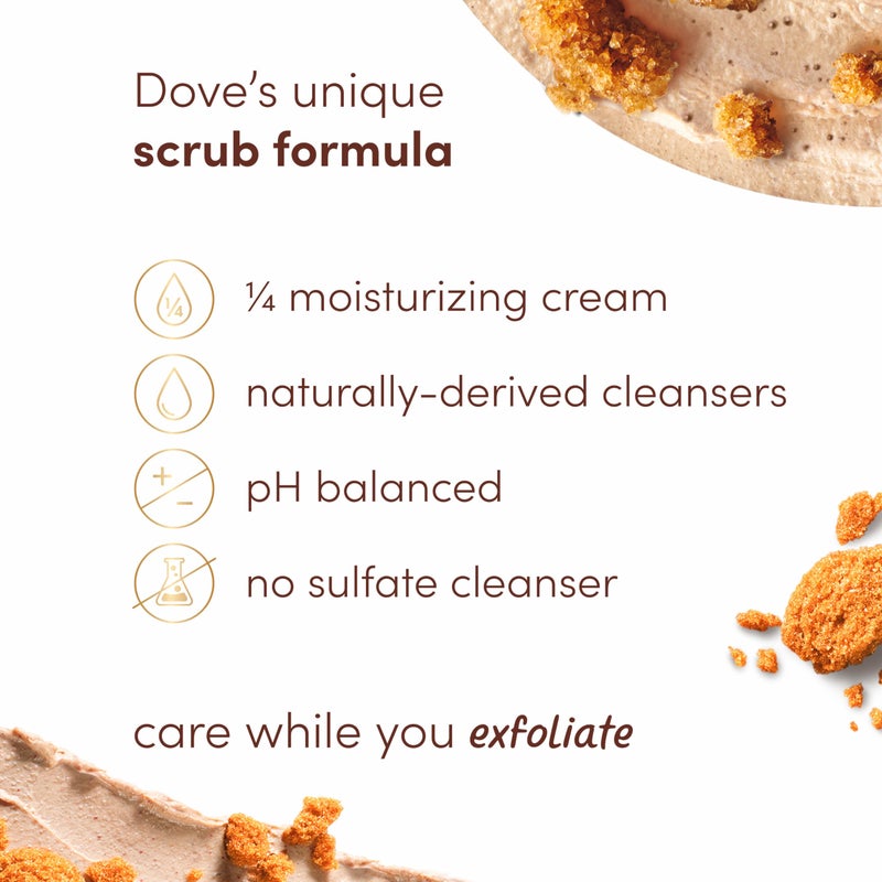 Dove Scrub Brown Sugar & Coconut Butter For Silky Smooth Skin Body Scrub Exfoliates & Restores Skin's Natural Nutrients 10.5 oz - Image 4