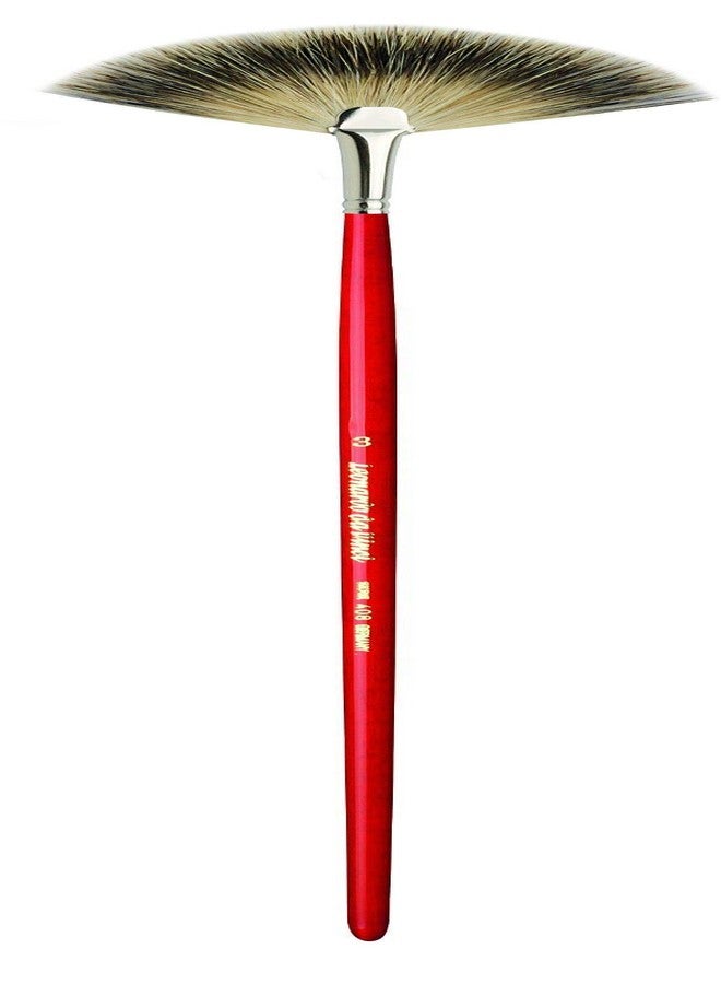 da Vinci Varnish & Priming Series 408 Fan Blender Brush, Pure Badger Hair with Red Lacquered Handle, Size 3 - Image 1