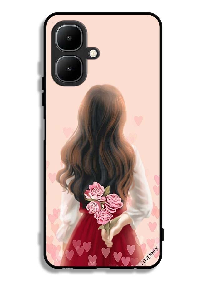 Covernex Tecno Pop 10 Protective Case Cover Girl Hiding Flowers