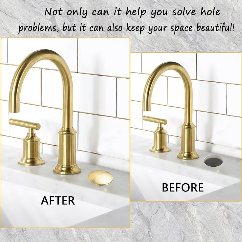 ZMD 2 Inch Kitchen Sink Hole Cover,Faucet Hole Cover Stainless Steel Hole Plug Counter Top Hole Plug Kitchen Sink Tap Hole Sink Plug Stopper Kitchen Blanking Metal Plug (Gold) - Image 5