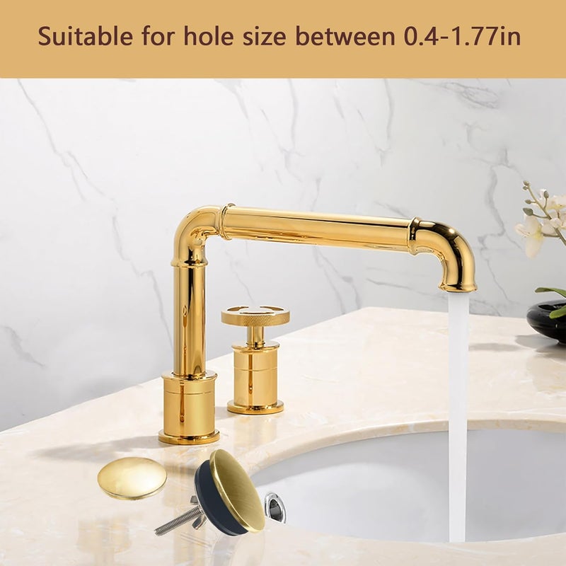 ZMD 2 Inch Kitchen Sink Hole Cover,Faucet Hole Cover Stainless Steel Hole Plug Counter Top Hole Plug Kitchen Sink Tap Hole Sink Plug Stopper Kitchen Blanking Metal Plug (Gold) - Image 4