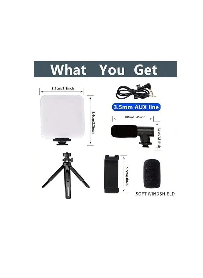 5 in 1 Video Camera Tripod, Grip Mount, Microphone and LED Light Kit for Any Smartphone for Professional Filmmaking and Video (U-Shaped Frame, LED Light, Microphone and Tripod), Model No. (PK-773) - Image 2