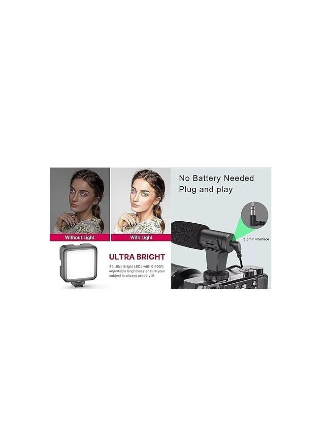 5 in 1 Video Camera Tripod, Grip Mount, Microphone and LED Light Kit for Any Smartphone for Professional Filmmaking and Video (U-Shaped Frame, LED Light, Microphone and Tripod), Model No. (PK-773) - Image 4