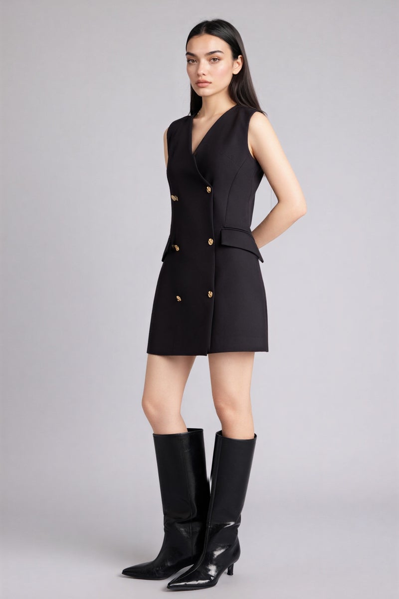 ديفاكتو فستان قصير نص كم بياقة هالتر - Image 5