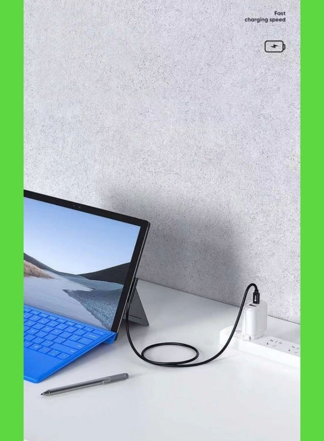 Surface to USB-C Charging Cable 15V/3A Compatible with PD Charger Type C Adapter for Microsoft Surface Pro 7/6/5/4/3 1.5m Black - Image 3