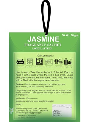 AROMIND Aromind Fragrance Sachets Set Of 6 Jasmine 2Ogm Each Fragrance Pouch Long Lasting Aroma Air Freshener For Wardrobe Clothes Home Car Bathroom Bags Drawer Cupboard Etc Multi Use Fragrance Sachet  - Image 5