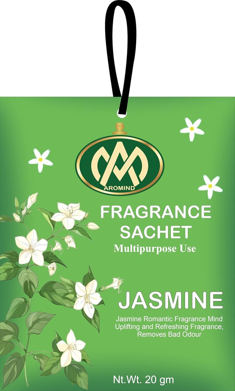 AROMIND Aromind Fragrance Sachets Set Of 6 Jasmine 2Ogm Each Fragrance Pouch Long Lasting Aroma Air Freshener For Wardrobe Clothes Home Car Bathroom Bags Drawer Cupboard Etc Multi Use Fragrance Sachet  - Image 4