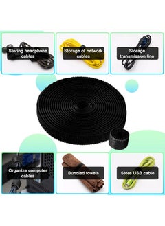 erorex Fastening Tape Cable Ties 2Cmx5M Reusable Fastening Nylon Tape Cable Straps Roll Double Sided Self Gripping Hook And Loop Straps Wire Ties Cords Management Cable Organizer Straps  - Image 5