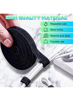 erorex Fastening Tape Cable Ties 2Cmx5M Reusable Fastening Nylon Tape Cable Straps Roll Double Sided Self Gripping Hook And Loop Straps Wire Ties Cords Management Cable Organizer Straps  - Image 3