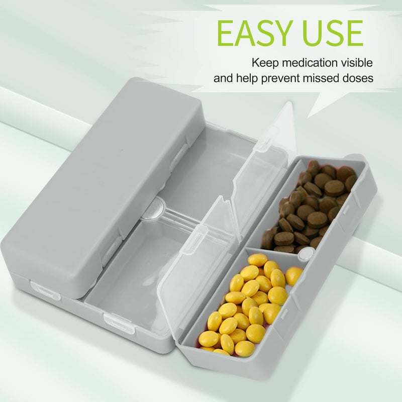 FYY 7 Day Pill Organiser, Travel Tablet Box, Large [Foldable Design] Weekly Medication Case, Portable Daily Supplements Storage Organizer for Vitamins, Cod Liver Oil-Grey - Image 5