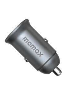 Momax MOMAX UC18E MoVe 30W Dual-Port Fast Car Charger – USB-C & USB-A, Compact & Durable, High-Speed Charging for iPhone, Samsung, iPad, and More – Grey  - Image 2