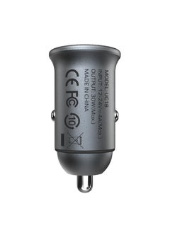 Momax MOMAX UC18E MoVe 30W Dual-Port Fast Car Charger – USB-C & USB-A, Compact & Durable, High-Speed Charging for iPhone, Samsung, iPad, and More – Grey  - Image 3