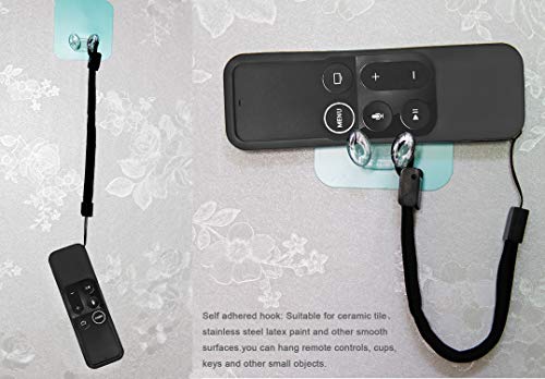 Pinowu Silicone Case for Apple TV 4K/4th Gen Remote, Lightweight Anti-Slip & Secure Protective Cover for Apple TV 4K Siri Remote Controller with Hooks - Black - Image 5
