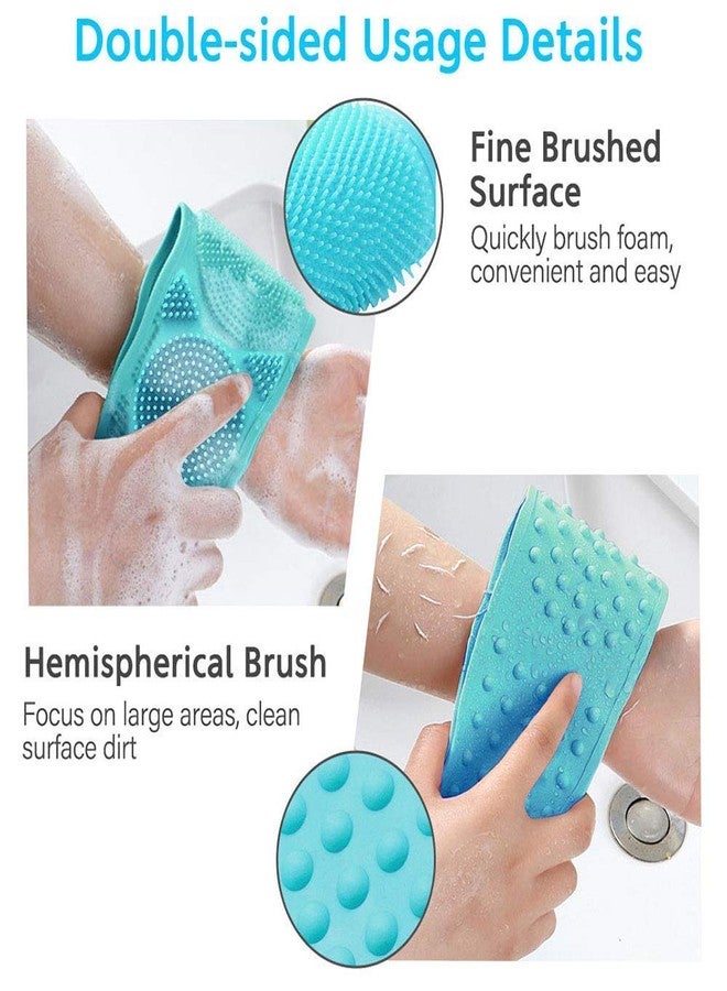 LOZOX Silicone Body Back Scrubber, Double Side Bathing Brush for Skin Deep Cleaning Massage, Dead Skin Removal Exfoliating Belt for Shower, Easy to Clean, Lathers Well for Men & Women (Multicolor) - Image 5