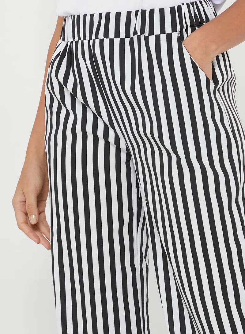 boohoo Striped Wide Leg Pants