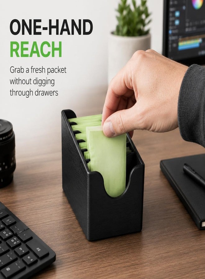 splash n color Lens Wipe Station Compatible with ZEISS - Holds 28 Pre-Moistened Wipes - Desktop Organizer for Cleaning Eyeglasses Camera Lenses - Image 4