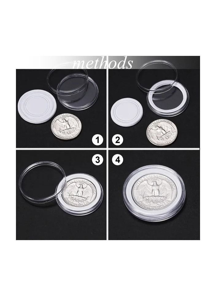null - 1-Set Plastic Box Coin Collection Holder With Capsules Case,Commemorative Coin Holder Display Cases,Collection 100 Coins Less Than 25MM - Image 1