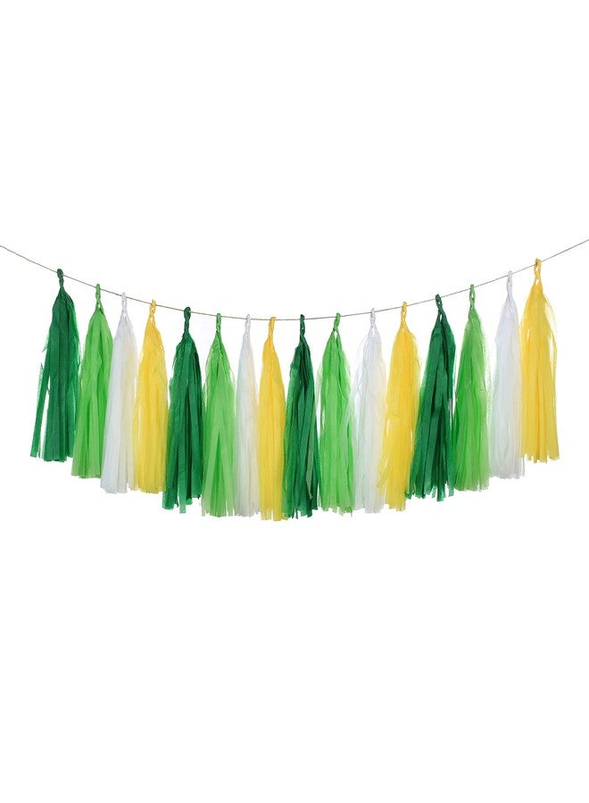 Meetppy 20PCS Yellow Green White Party Decorations Tissue Party Banner Garland for Bachelorette Engagement Birthday Wedding Baby Bridal Shower Anniversary Garden Tea Party Supplies - Image 4