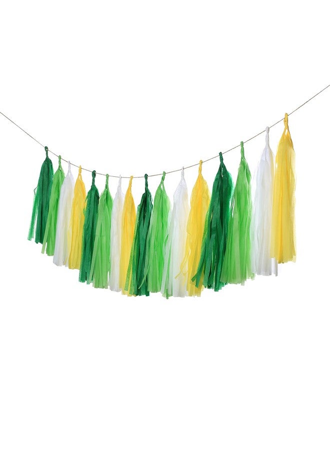 Meetppy 20PCS Yellow Green White Party Decorations Tissue Party Banner Garland for Bachelorette Engagement Birthday Wedding Baby Bridal Shower Anniversary Garden Tea Party Supplies - Image 3