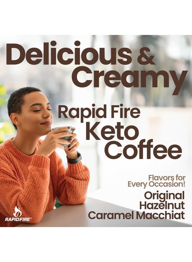 Rapid Fire Rapidfire Keto Coffee Instant Coffee Mix, Caramel Macchiato Flavor, 7.93 Ounce (255g), 15 Servings - Image 5