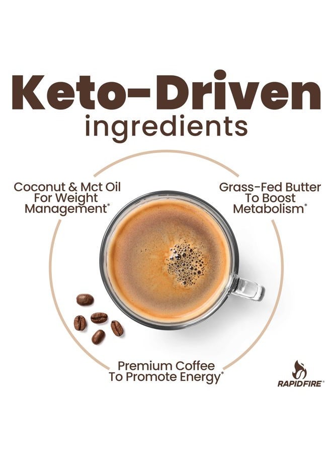 Rapid Fire Rapidfire Keto Coffee Instant Coffee Mix, Caramel Macchiato Flavor, 7.93 Ounce (255g), 15 Servings - Image 2
