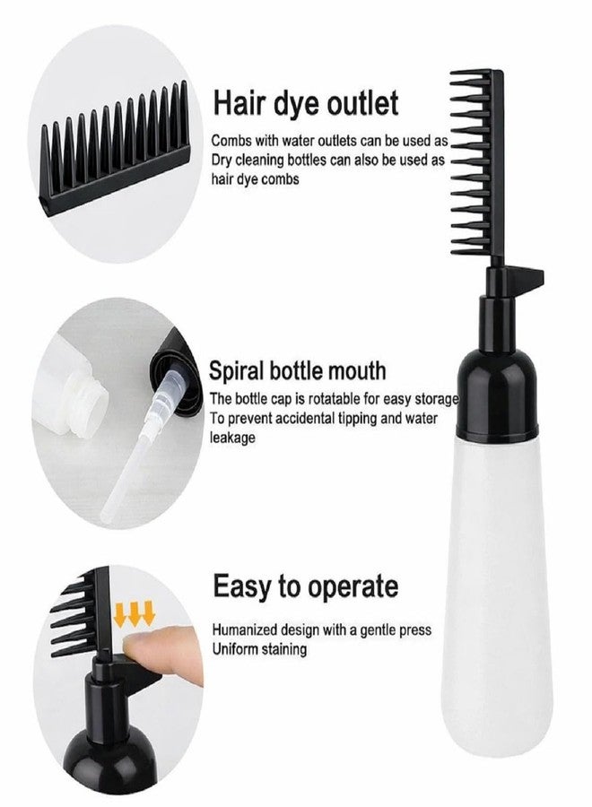 KRYLAR Comb Applicator Plastic Bottle for Hair Oil & Hair Color Dye- Coloring Styling Tool Bottle with Comb Nozzle Brush for Salon, Root Touch Up, Scalp Oil Applicator SCALP Treatment Bottle (Multi) - Image 2