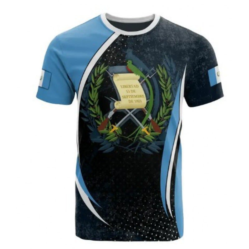 Temu Xiyin 3D Digital Printing Men'S Crewneck Short-Sleeved T-Shirt - Image 1