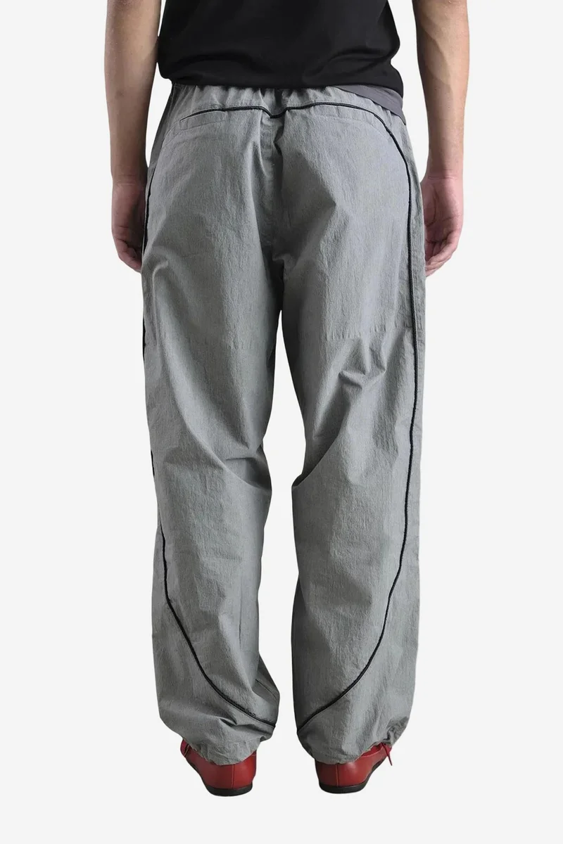 Giesto Grey GIESTO Contrast Binding Detailed Baggy Ripstop Pants for Men | Best Price UAE
