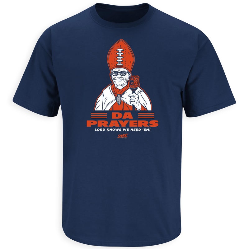 Smack Apparel Da Prayers T-Shirt for Chicago Football Fans (SM-5XL) (Navy Short Sleeve, X-Large) - Image 1