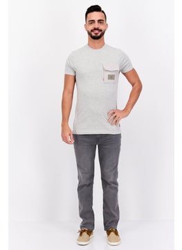 Canadian Peak Men Crew Neck Short Sleeves Solid T-Shirt, Grey  - Image 4