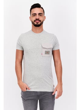 Canadian Peak Men Crew Neck Short Sleeves Solid T-Shirt, Grey  - Image 1