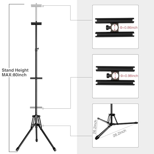 GSOW Poster Stand for Display, 80'' Adjustable Sign Stand Tripod, Retractable Poster Board Stand Double-Sided Banner Stand, Foldable Floor Standing Sign Holder Signage Stand with Portable Bag, Black - Image 4