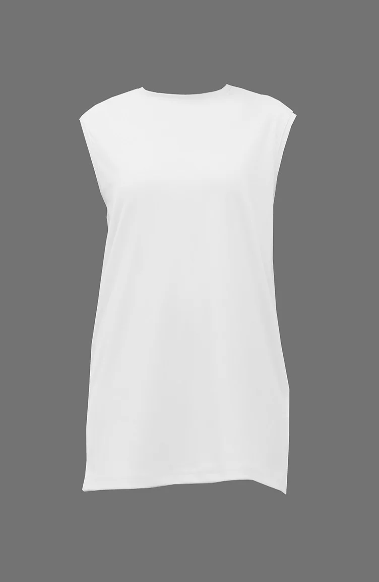 Sleeveless Short Underwear 6038-03 White
