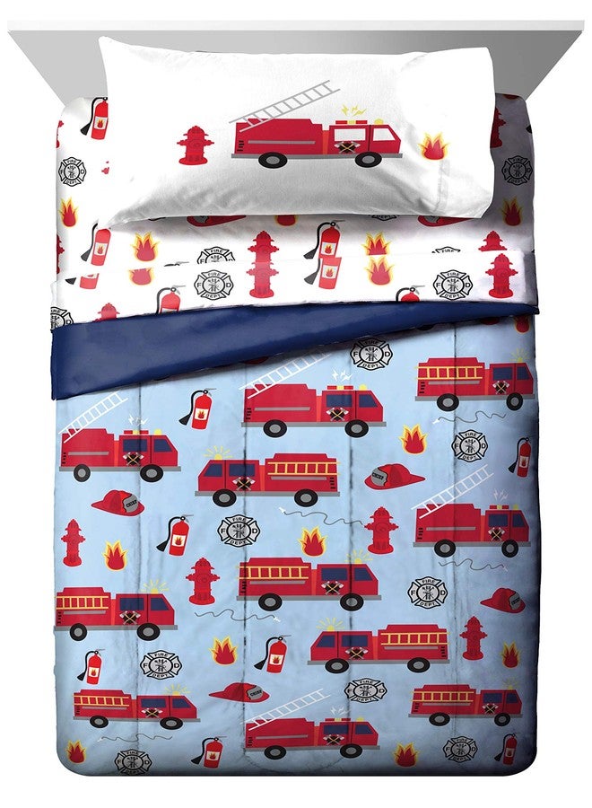 Jay Franco Trend Collector Go Fire Truck Go 5 Piece Twin Bed Set - Includes Comforter & Sheet Set - Super Soft Fade Resistant Microfiber Bedding - Image 2