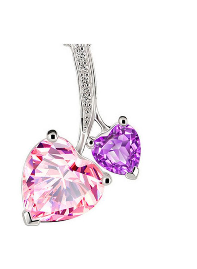 925 Sterling Silver Zircon And Crystal Studded Pendant Necklace - Image 2
