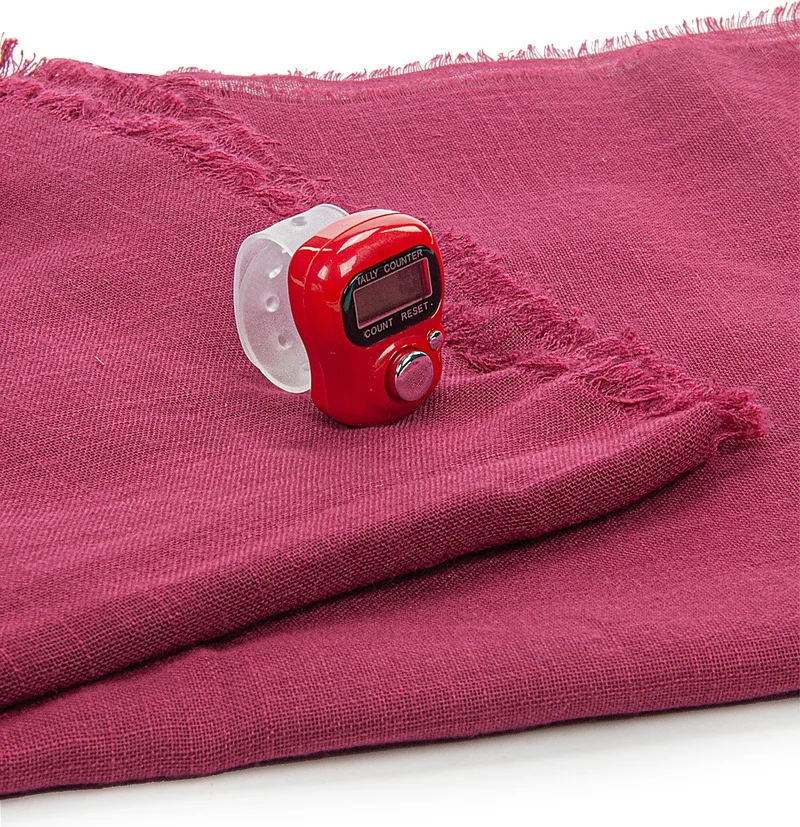 ايهفان 5 Pieces Tulle Pouch Cotton Mevlüt Cloth and Chanting Counter Set Claret Red