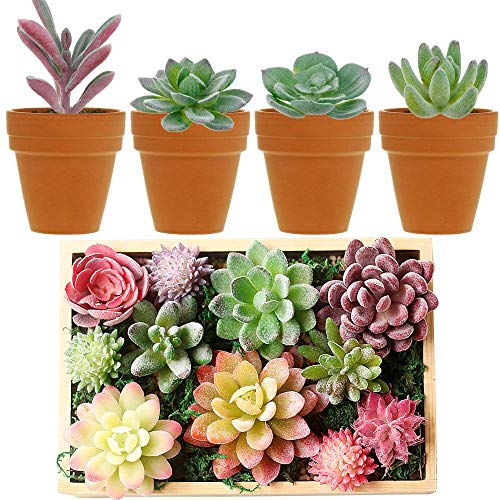 Augshy Artificial Succulents, 16 Pack Fake Succulents Plants Artificial Small Fake Plants Faux Succulents Unpotted for Lotus Landscape Decorative Garden Arrangement Decor - Image 4