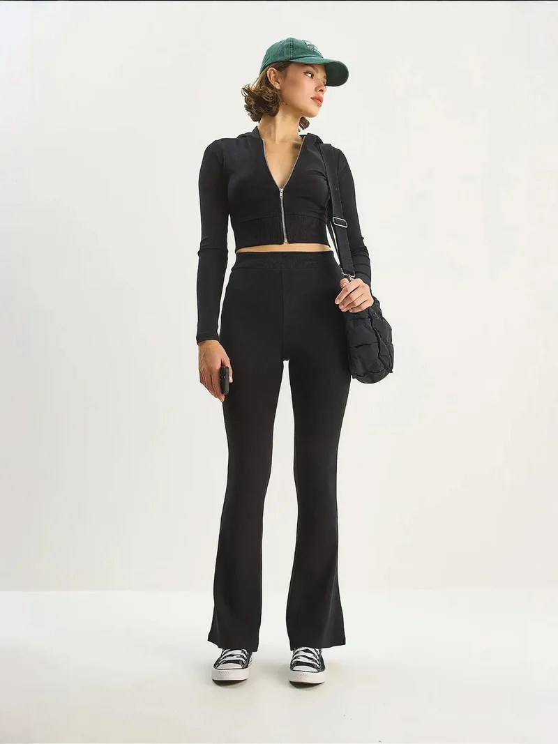 بيانكو لوتشي طقم قطني مضلع عالي الخصر من لوكسي