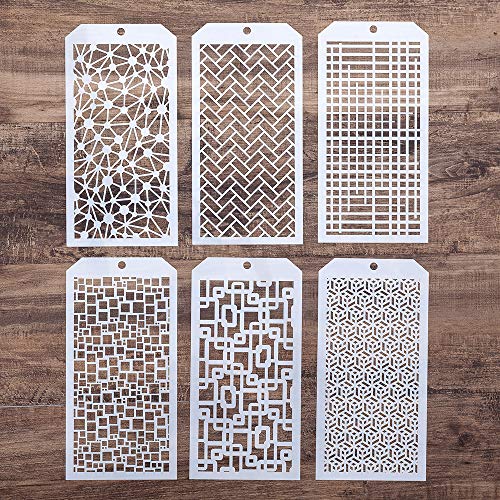 SLGIFT DIY Decorative Stencil Template for Scrapbooking Painting on Wall Furniture CraftsSet of 6 Brick