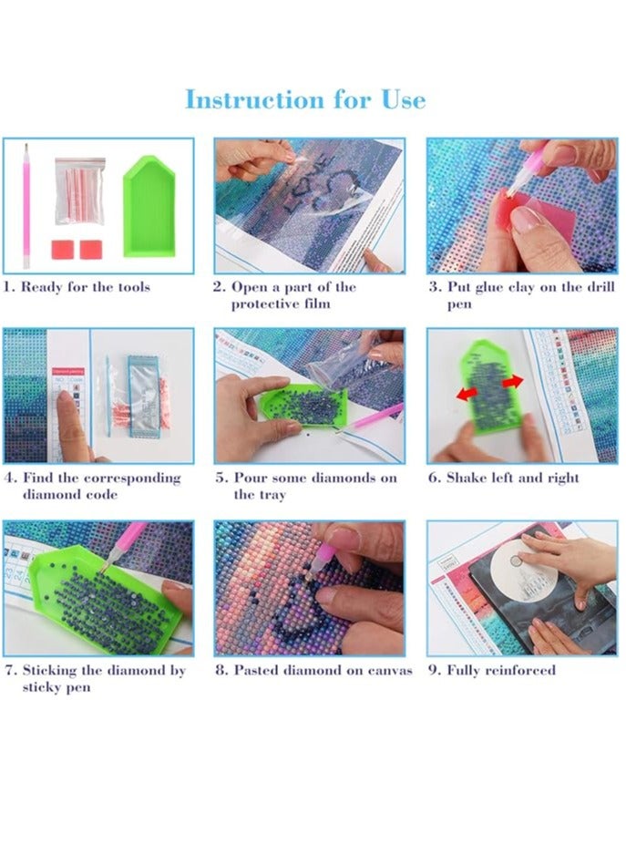 5D diamond painting set, round diamond art set for adults, DIY full diamond painting, suitable for home decoration, gifts - Image 3